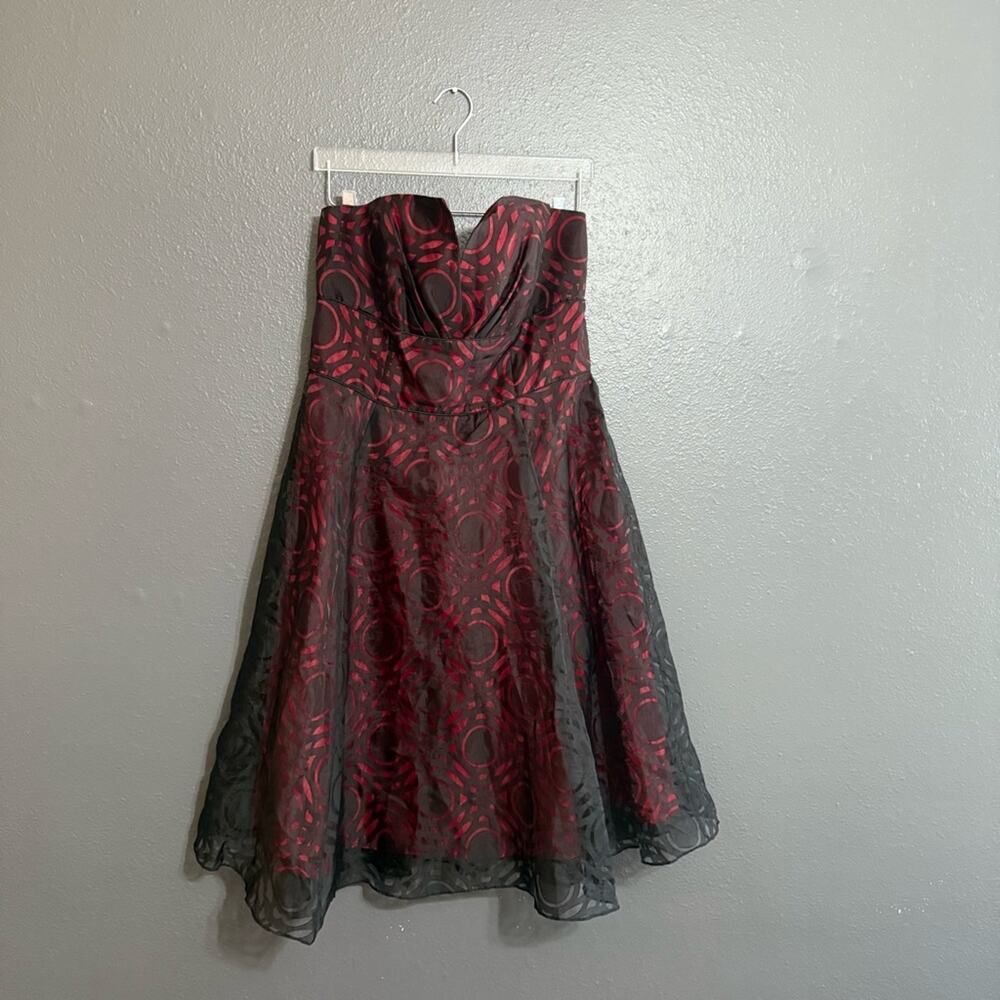 Nicole Miller Y2K Abstract Strapless Dress Size 16